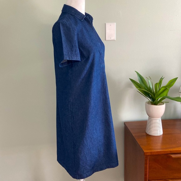 Draper James Collared Chambray Shift Dress NWOT size 4 - Picture 5 of 9